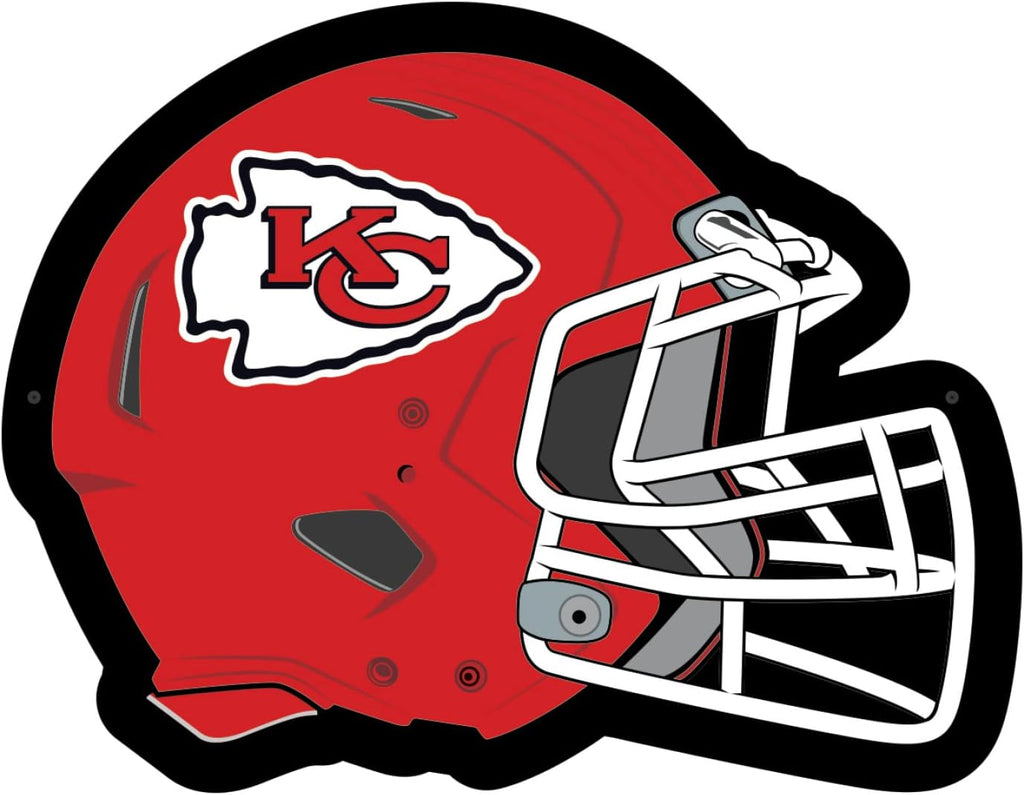 Team Sports America Evergreen NFL Kansas City Chiefs Ultra-Thin LED Light Wall Sign Decor | Full Size Replica Helmet | 19.5 x 15 Inches | Made in the USA