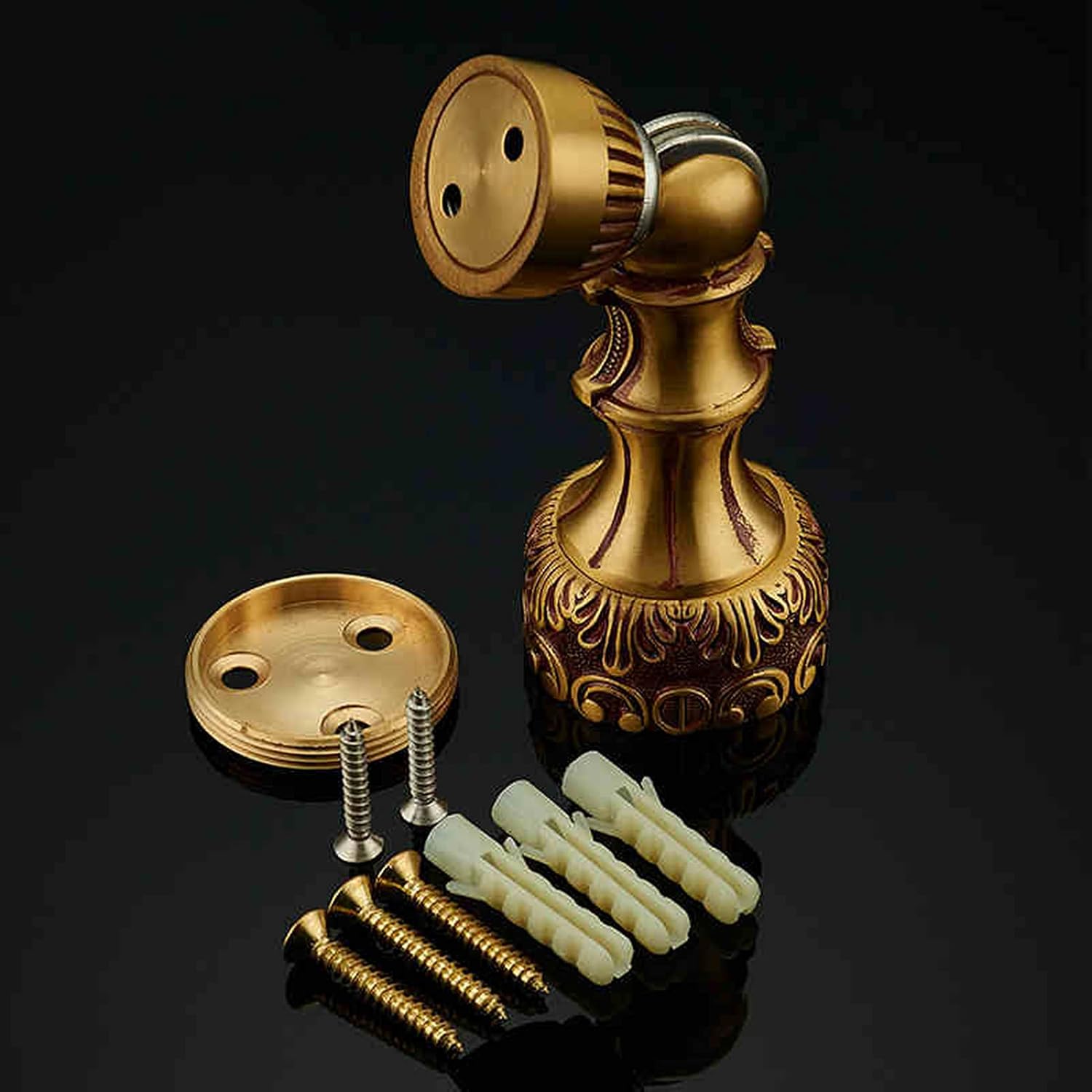 Anti-Collision Magnet Door Stopper, Metal Magnetic Door Stop Bronze with Screws Need to Drill for Wall Or Floor Mount Door Holder, Keep Door Open,b(Bronze)