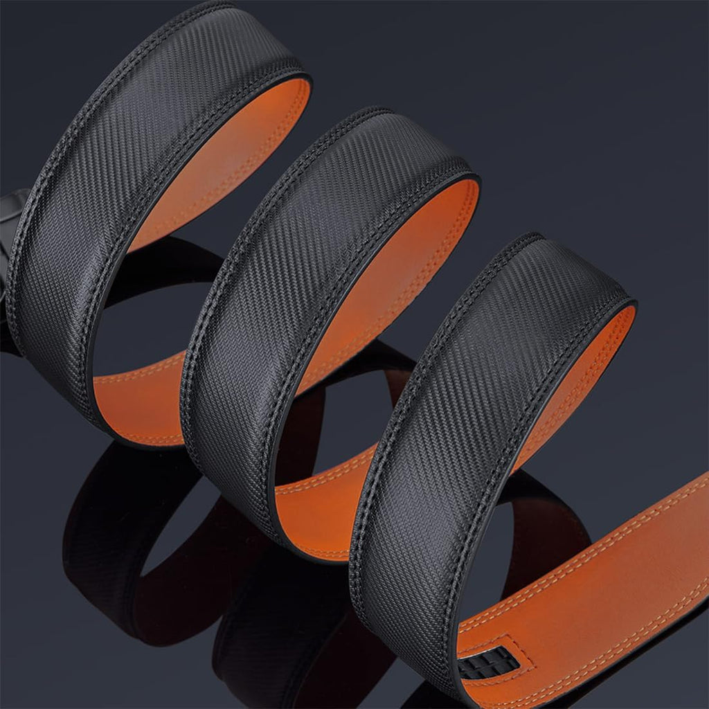 Automatic Ratchet Belt for Men - Genuine Leather Dress & Casual Use, Adjustable Buckle