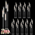 10pcs 5 Arm Acrylic Candelabra Centerpieces for Wedding,Floor Candle Holders with Removeshade for Christmas Party Fireplace Valentine's Day candelabros de centros de mesas Prom Entrance Decorations