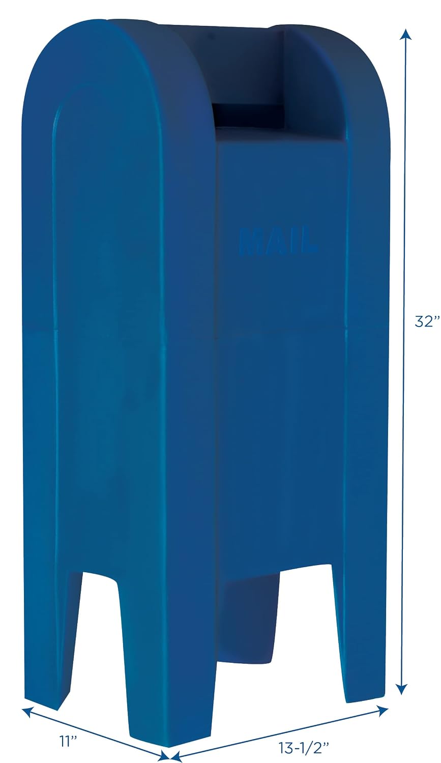 Children's Factory Post Mailbox for Outside, Kids Playhouse Accessories, Classroom, Daycare, Playground, Pretend Play, Blue