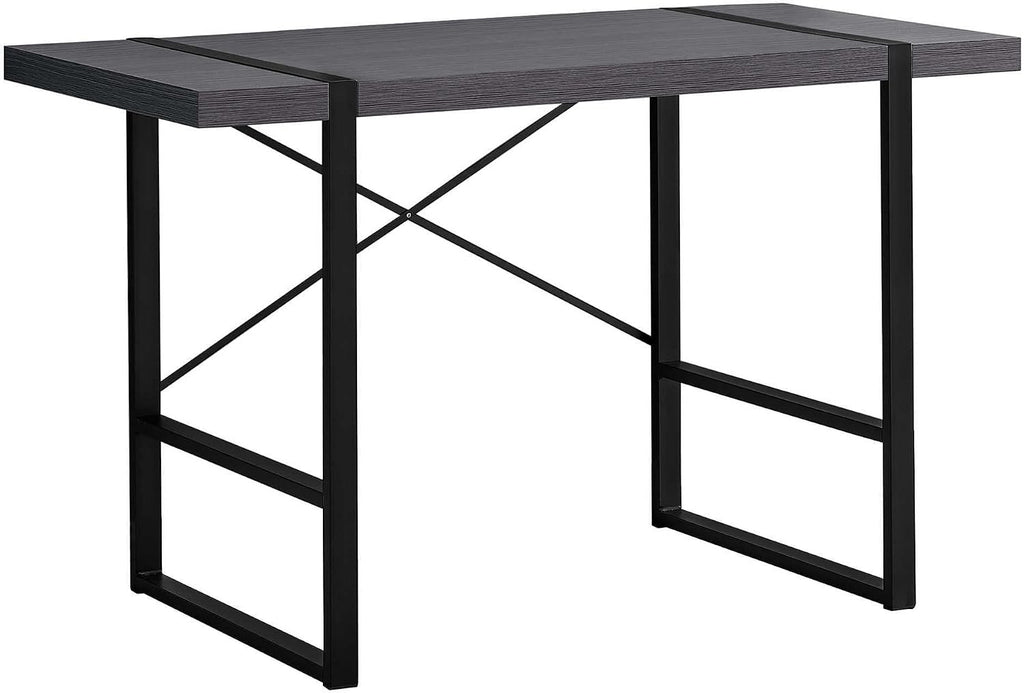 Monarch Specialties Laptop Table for Home & Office-Study Computer Desk-Contemporary Style-Metal Legs, 48' L, Gray