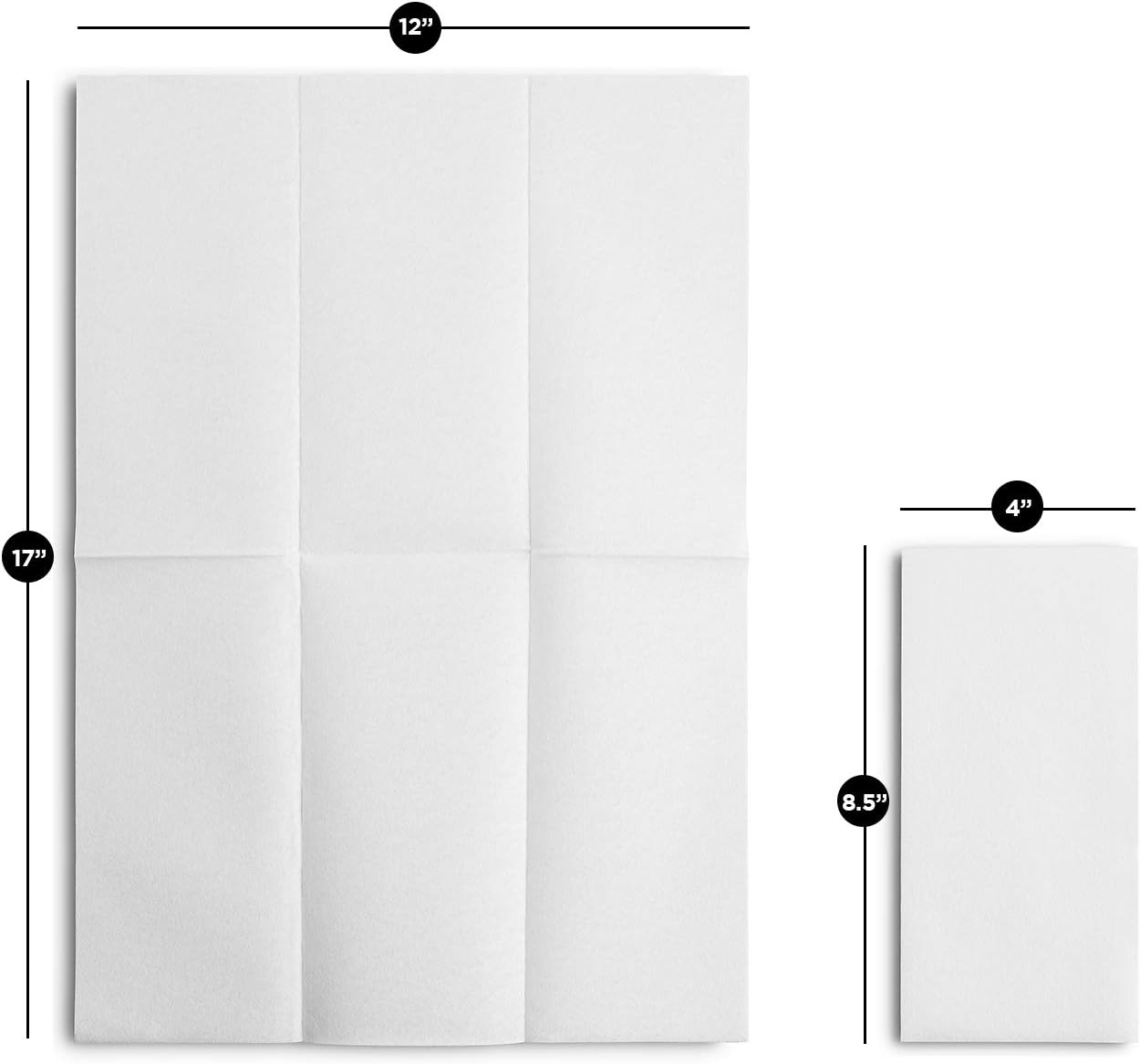 1000-Pack BloominGoods Disposable Bathroom Napkins | Linen-Feel Guest Towels, Made In USA | Cloth-Like Hand Tissue Paper, White, 12' x 17'