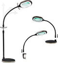 Brightech LightView Pro Magnifying LED Desk Lamp with Flexibility & Durability, 3 in 1 LED Glass Magnifier, Work Light for Hobbies & Reading - Black