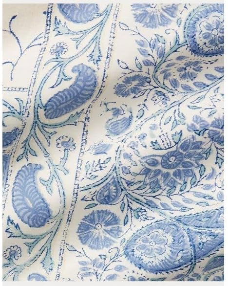 Lauren Ralph Lauren Callen Blue Green Paisley Floral on Off White Ground Full Queen 3 pc Comforter Set Shams (Queen)