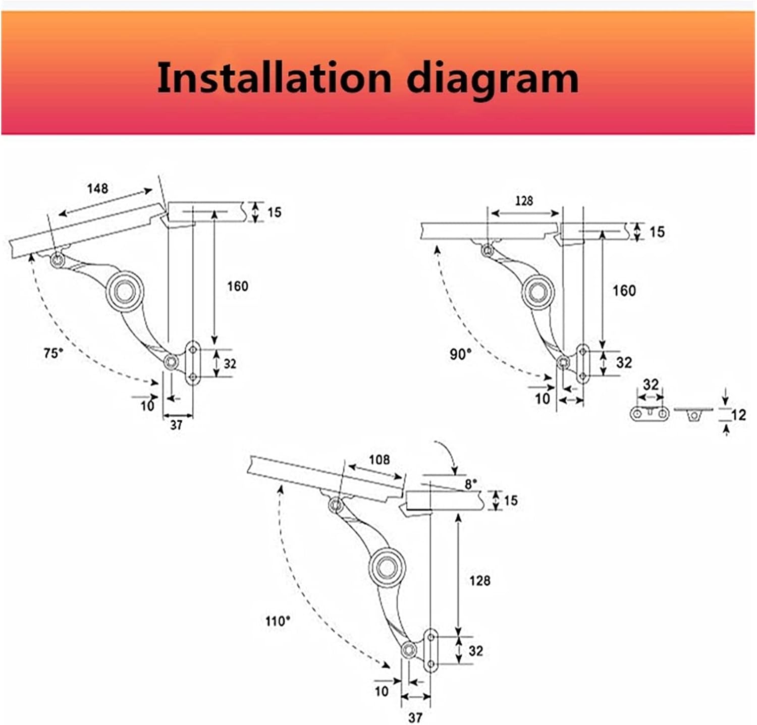 Hinges,Stainless Steel Door Hinge,T-Strap Heavy Shed, Hydraulic Randomly Stop Kitchen Cabinet Adjustable Polish Furniture Lift Up Flap Stay Support Hardware