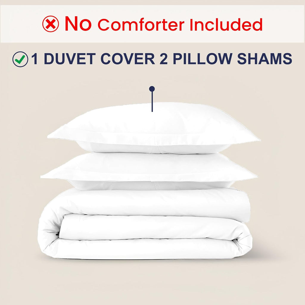 Kotton Culture Oversized King Size 1200 Thread Count Duvet Cover Set - 100% Egyptian Cotton, Ultra-Soft & Sateen - All Season Comforter Cover with Zipper & Corner Ties - Hotel Quality - White