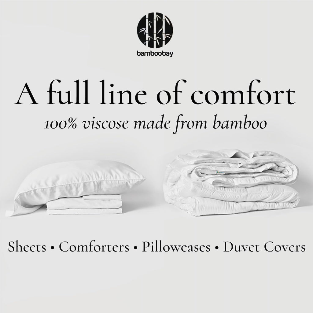 Bamboo Bay 4 Piece Queen Size Sheet Set, 100% Viscose Made from Bamboo, Breathable, Ultra Soft Cooling Bed Sheets for Hot Sleepers, Beddings with Deep Pockets Fit 16' Mattress, Ivory