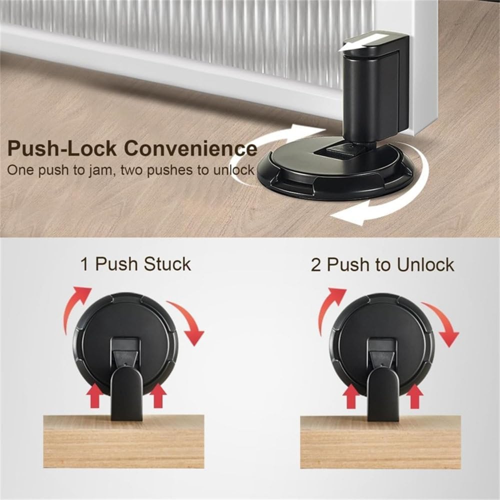 Mechanical Door Stop Heavy Duty Door Stopper Magnetic Door Stop Adjustable Door Holder Non-Punch Door Suction Furniture Hardware,Yellow Bronze,5PCS