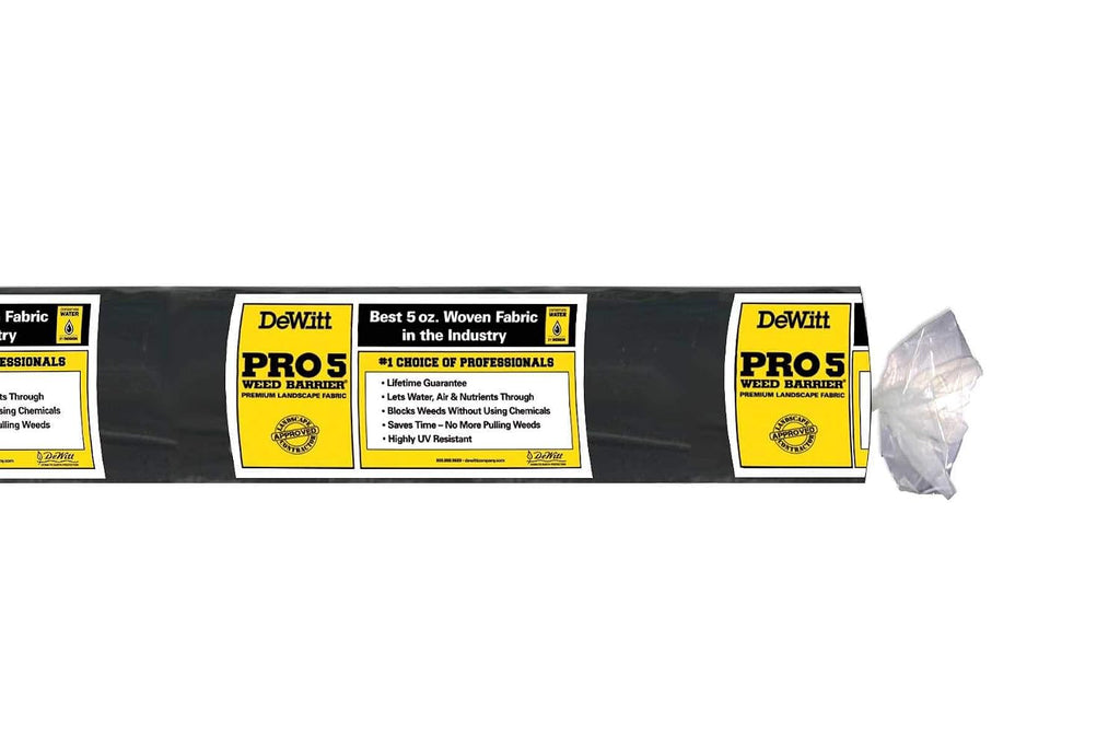 Dewitt 6-Pack Pro-5 Weed Barrier Fabric 5 oz, 6 x 250 Feet – Heavy-Duty Woven Landscape Ground Cover Mat for Raised Garden Bed, Greenhouse Gardening, Outdoor Landscaping, and Commercial Planting