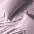 Solid 300-Thread-Count, 100-Percent Cotton Percale, Breathable Crispy Split-California-King Sheets Set for Adjustable Beds, Lilac