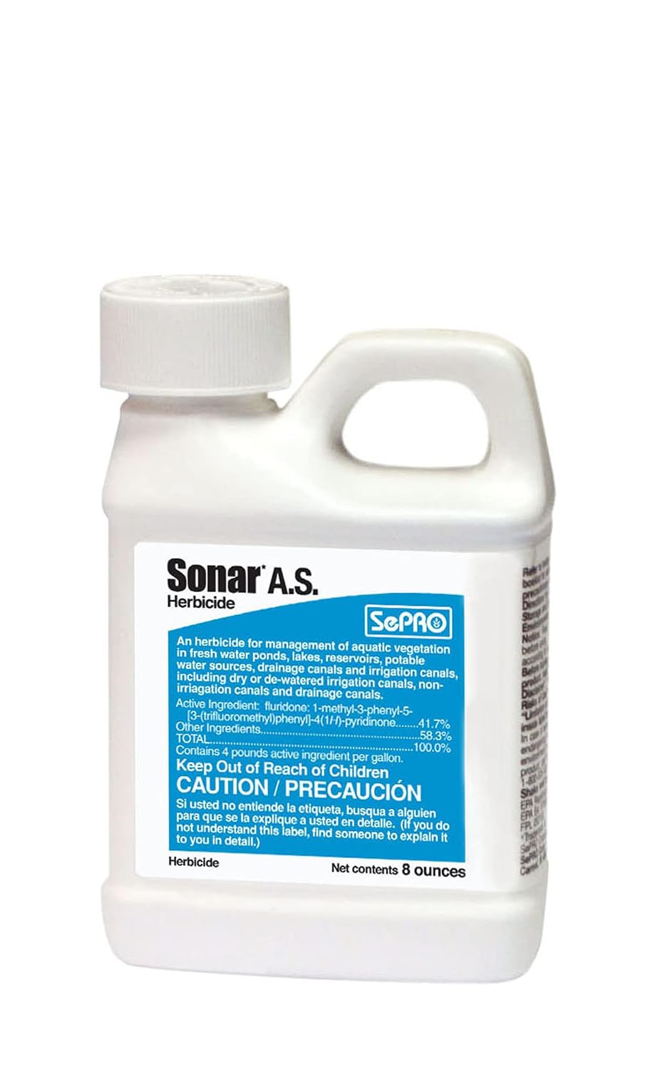 Sonar A.S. Liquid Aquatic Herbicide 8 oz Systemic Treatment for Duckweed, Watermeal, Hydrilla, and Invasive Pond Weeds, EPA Approved, Safe for Fish & Wildlife, Easy DIY Use for Small Ponds