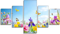 Rabbit Diamond Art 5 Piece Diamond Painting Flowers 5D DIY Full Square Drill Dimond Art Paintings Rhinestones Crafts for Adults Gem Painting for Home Decor Large Artwork for Wall 44 x 90 Inch,Model294
