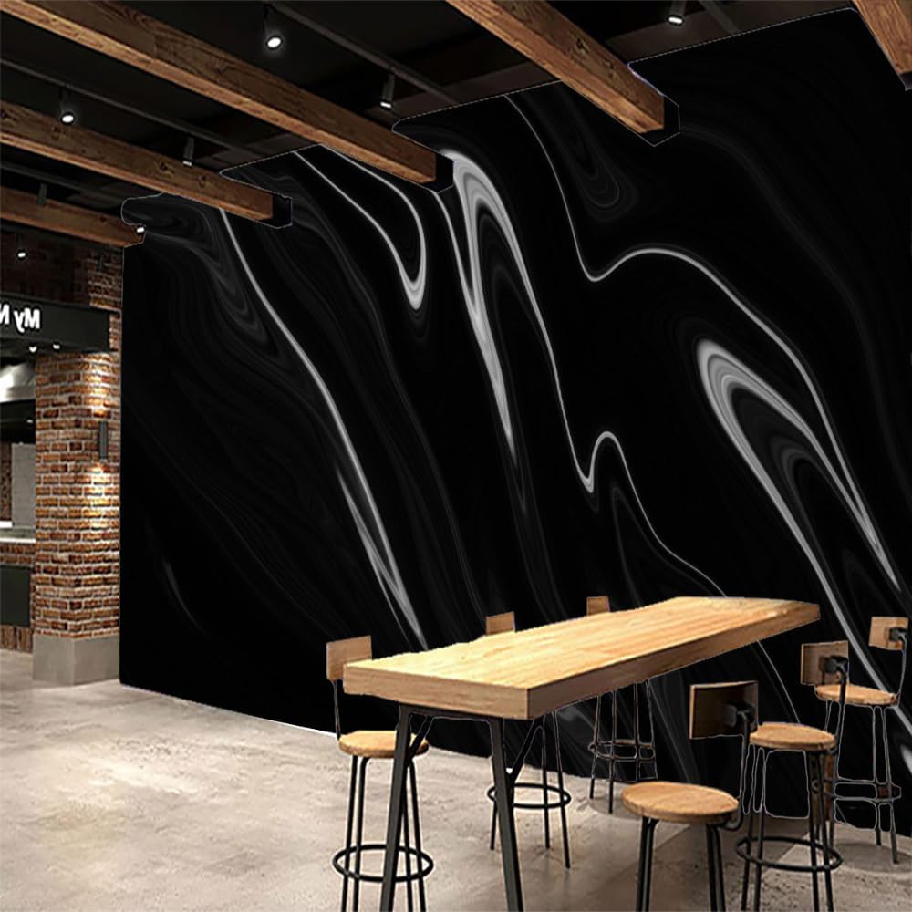 ELGADO Black Water Flow Wall Mural, Abstract Style Murals High Resolution Pictures Poster,Large Wallpaper Mural Wall Decor for Bedroom Living Room Tv Background Room Decor,116' W x91 H