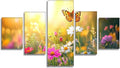 Flowers Diamond Art 5 Piece Diamond Painting Landscape 5D DIY Full Square Drill Dimond Art Paintings Crystal Crafts for Adults Gem Painting for Home Decor, Large Artwork for Wall 36 x 70 Inch,Model456