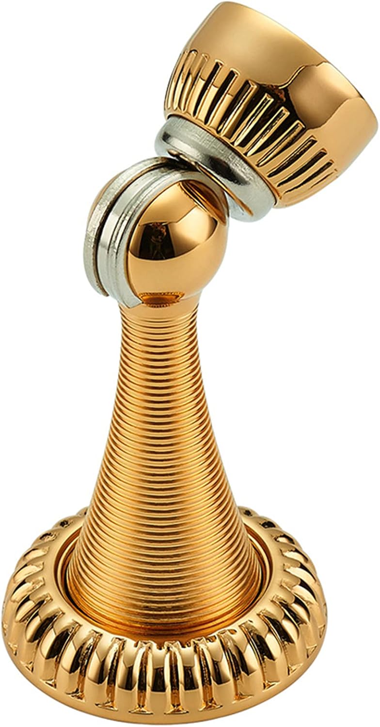 Magnetic Door Stop, Bronze Magnetic Door Stopper Holder, Modern Soft Catch Doorstop in Brushed Satin Nickel, Wall Or Floor Mount Door Stopper with Screws,e(D)