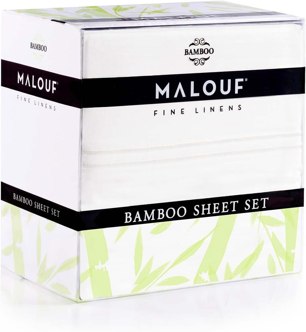 MALOUF 100% Rayon from Bamboo Sheet Set, Full XL, Ash