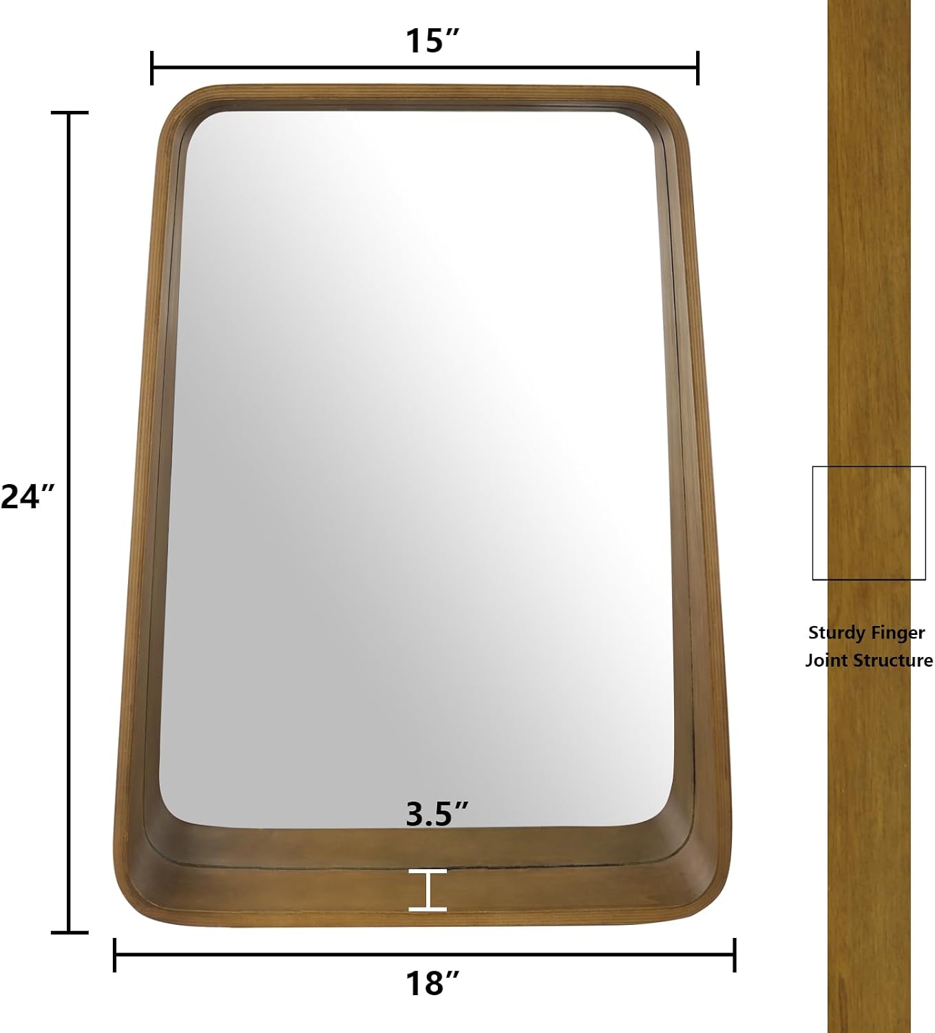 WallBeyond Wall Mirror with Shelf, Wood Frame Mirror for Wall Decorative Hanging Wall Mirror for Bathroom Bedroom Entryway Living Room, 24 × 18 Inch, 2 PCS