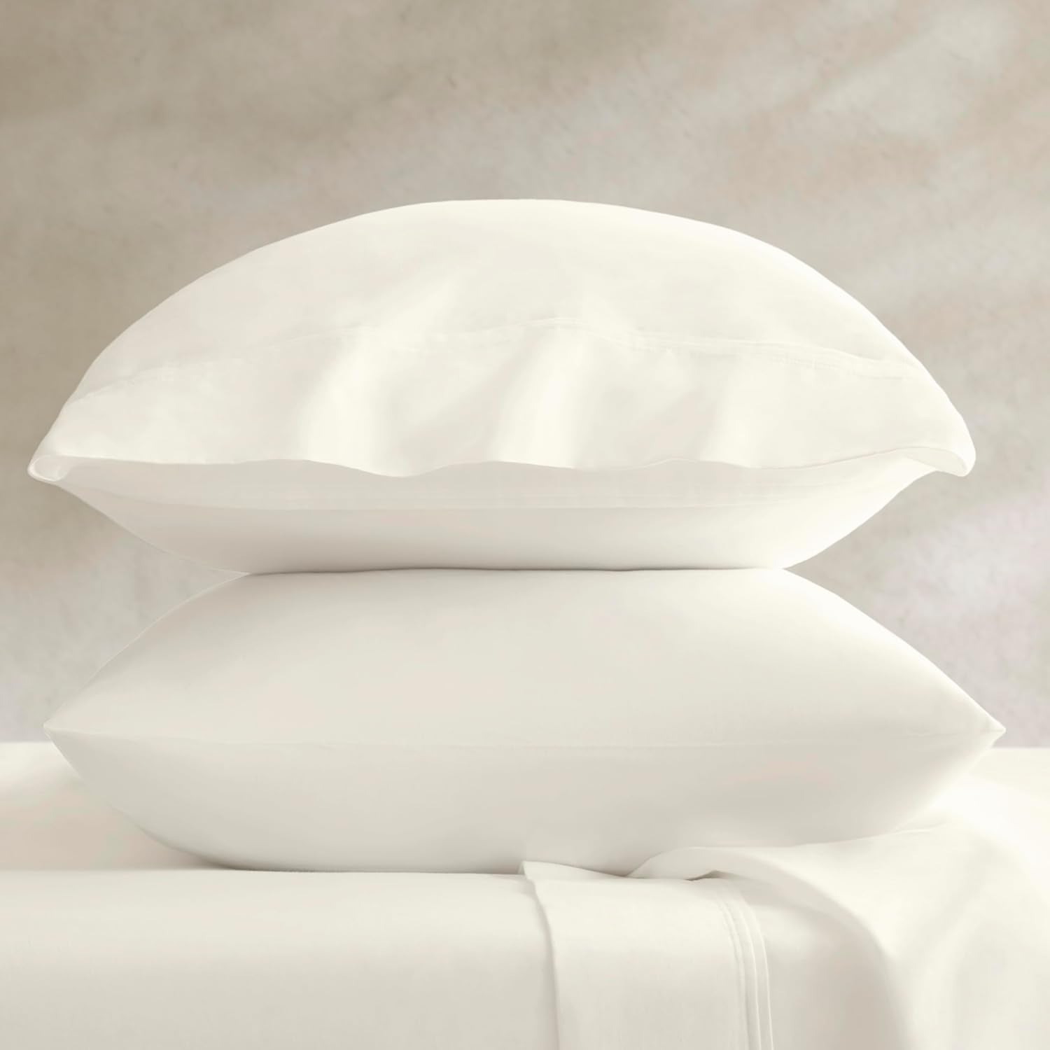 Harbor House Luxury 100% Egyptian Cotton Sheet Set, 400 Thread Count Sateen Weave, Soft & Breathable Bed Sheets with Deep Pocket, 4-Piece Queen Bedding Set, Ivory