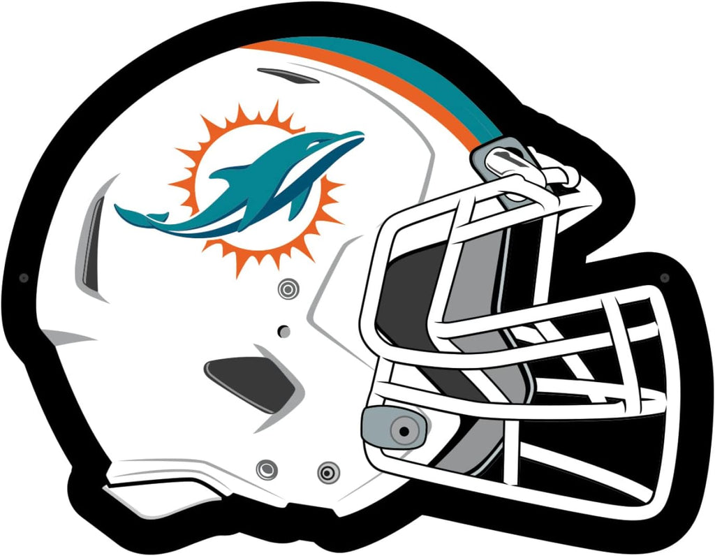 Team Sports America Evergreen NFL Miami Dolphins Ultra-Thin LED Light Wall Sign Decor | Full Size Replica Helmet | 19.5 x 15 Inches | Made in the USA