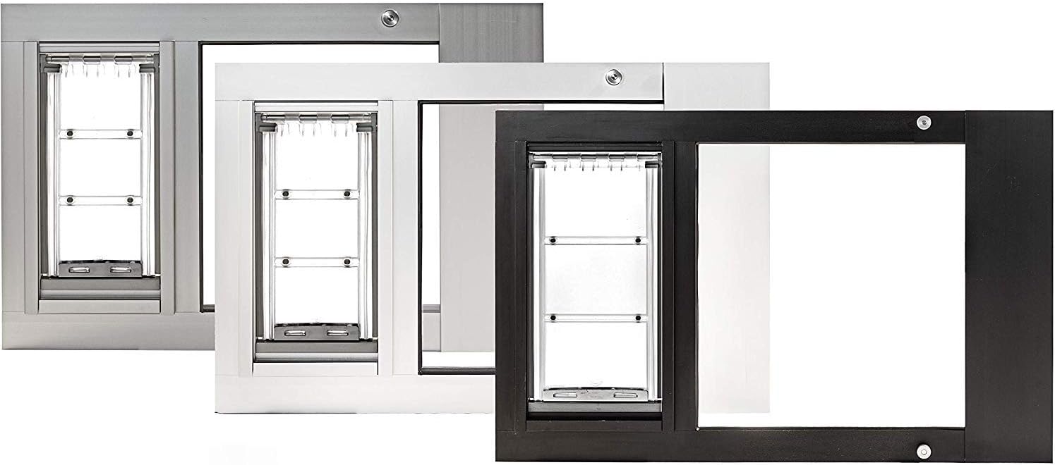 Endura Flap Pet Door | Energy-Efficient Window Insert with Dual-Layer Insulating Flap | Easy Installation in Sliding Windows | White, Large Flap, 22'-25' Width