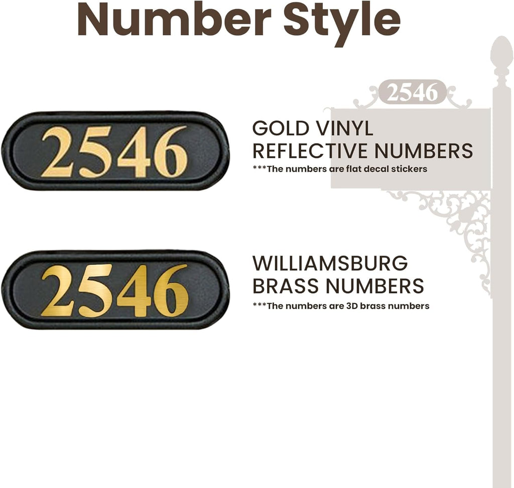 Charleston Mailbox & Post System – Black Rust Resistant Mailbox – Includes Address Plaque, Numbers, Scroll & Mounting Hardware (Standard)