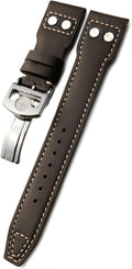 20mm 21mm 22mm Rivet Calfskin Leather Watch Band Fit for IWC Big Pilot IW5009 Spitfire IW3777 Le Petit Prince Mark Strap (Color : Blue, Size 22mm)