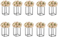 Black Plant Stand Pedestal Stand - 10 Pcs Metal Plant Stand, 15.75in Tall Flower Stand Vase Flower Holder, Wedding Centerpieces for Tables, Corner Planter Pot Rack for Living Rooms, Home, Patio Decor