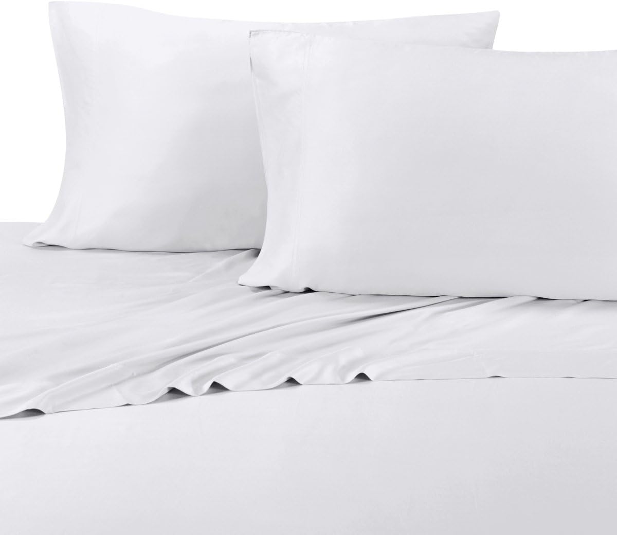 Royal Hotel Bedding Silky Soft, Viscose from Bamboo, and Cotton Blend Sheet Set, 100% Luxury Blend, 60% Viscose Made from Bamboo and 40% Cotton Bed Sheets, Split-King Size, White
