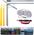 Jenlis Weed Razer Pro, Lake Weed Cutter, Large Pond Aquatic Plant Cutting Tool, Sharp Razor Blades Shear Cattail, Reed, Lilly & Chara Algae, Adjustable 30'-62' Inch Cut Width, 25' Foot Throw Rope