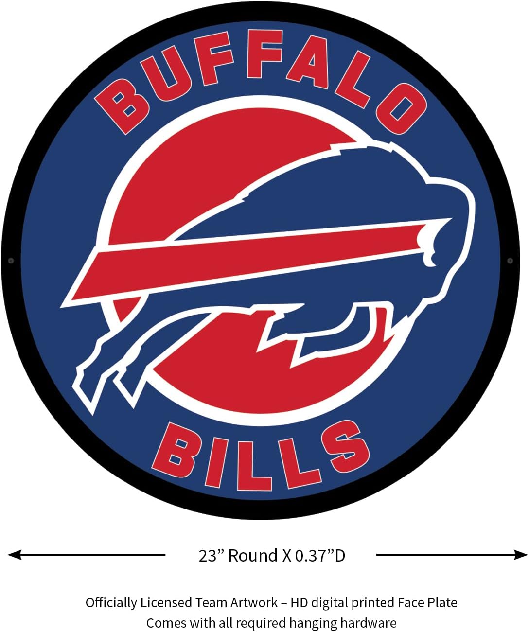 Team Sports America Evergreen NFL Buffalo Bills | Ultra-Thin LED Light Wall Sign Decor | 23 Inch Round | Made in the USA