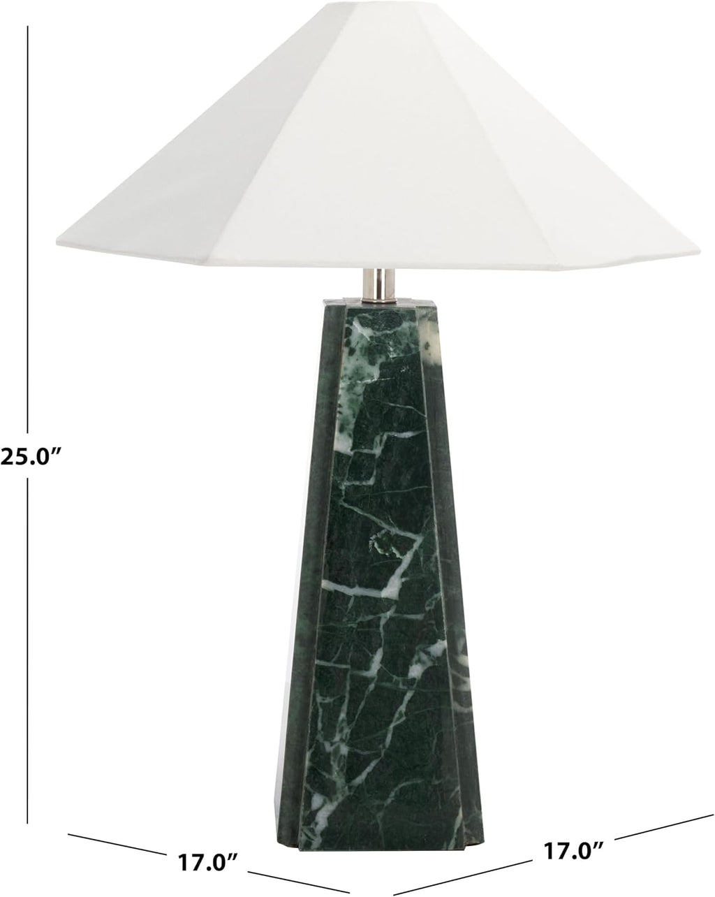 SAFAVIEH Lighting Collection Rylan Green Marble 25-inch Table Lamp for Bedroom, Living Room, Home Office, Desk, Nightstand