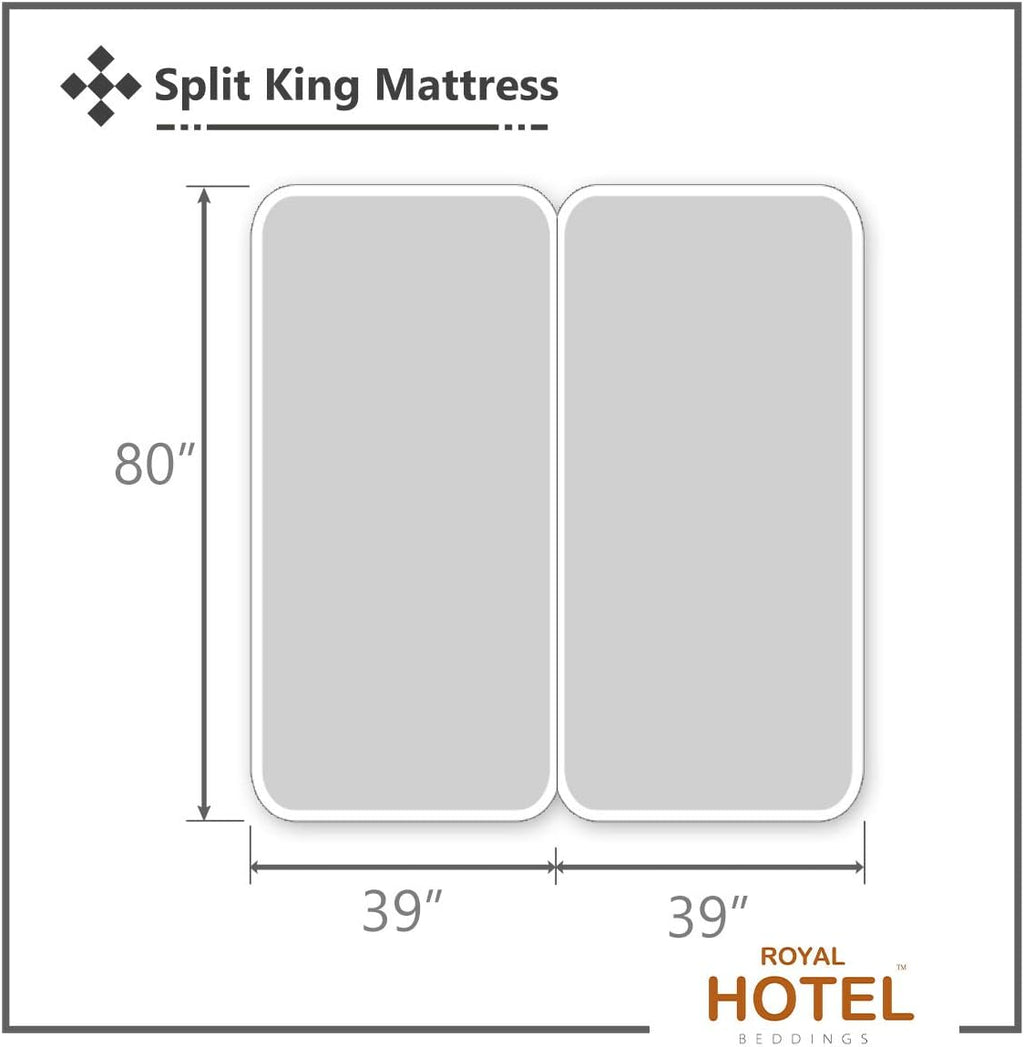Royal Bedding Viscose Made from Bamboo Sheets, Silky Soft and Naturally Pure Fabric, 100% Woven Sheets for Cooling Sleep, 5PC Set, Split-King Size, Ivory