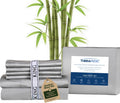 Therapedic 100% Organic Rayon Derived from Bamboo King Sheet Set | 1000TC 6-Piece Cooling Sheets Set, 16' Deep Pocket Fitted Sheet, 4 Pillowcases - Dark Grey