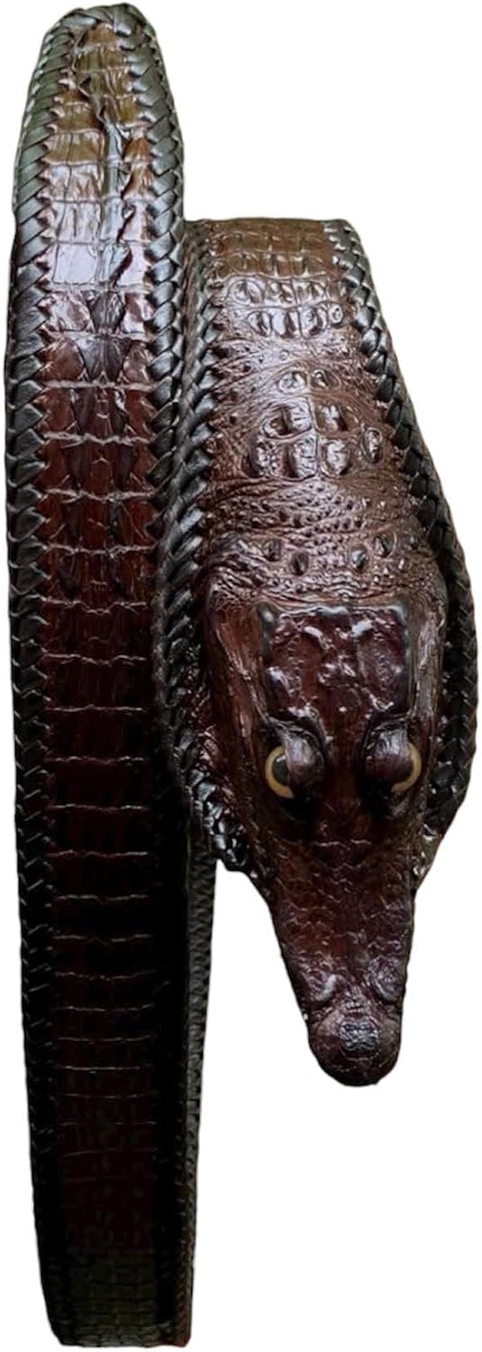 Genuine Alligator Leather Belts Buckle for Men, Crocodile Skin Belt for Mens