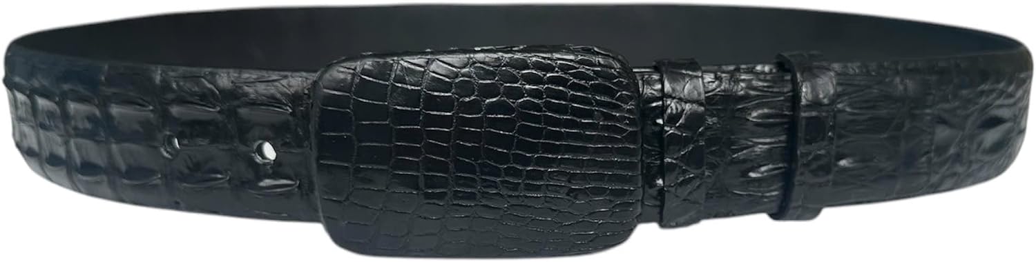 Genuine Alligator Leather Belts Buckle for Men, Crocodile Skin Belt for Mens