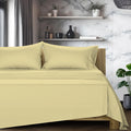 TEXAS LINEN CO. 100% Egyptian Cotton Queen Sheets Set - Luxury 1200 Series Egyptian Cotton Sheets Queen Size, 17' Deep Pocket, Soft, Cooling Sateen Weave Hotel Quality Bedding Set - Beige