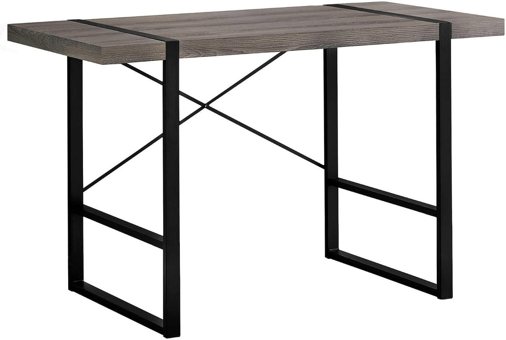 Monarch Specialties Laptop Table for Home & Office-Study Computer Desk-Contemporary Style-Metal Legs, 48' L, Dark Taupe