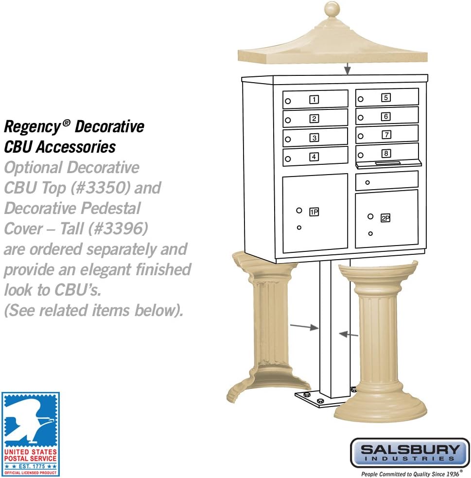Salsbury Industries 3308SAN-U 8 A Size Doors, United States Postal Access Type I Cluster Box Unit, Sandstone