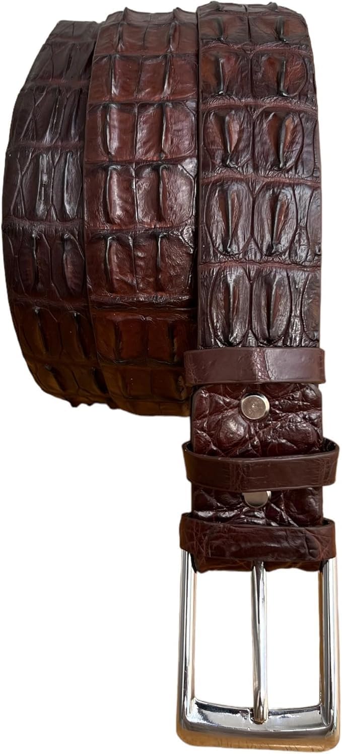 Genuine Alligator Leather Belts Buckle for Men, Crocodile Skin Belt for Mens
