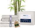 Therapedic Organic Rayon Derived from Bamboo Queen Sheet Set | 1000TC 6-Piece Cooling Sheets Set, 16' Deep Pocket Fitted Sheet, 4 Pillowcases - Ivory
