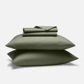 Brooklinen Luxury Percale Sheet Set - 4 Piece 100% Cotton Bed Sheets - 1 Fitted & 1 Flat Sheet, 2 Pillowcases - Cotton Percale Sheets for Hot Sleepers (Twin Size, Fresh Moss Green)