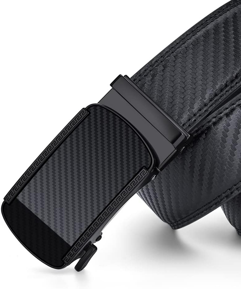 Automatic Ratchet Belt for Men - Genuine Leather Dress & Casual Use, Adjustable Buckle