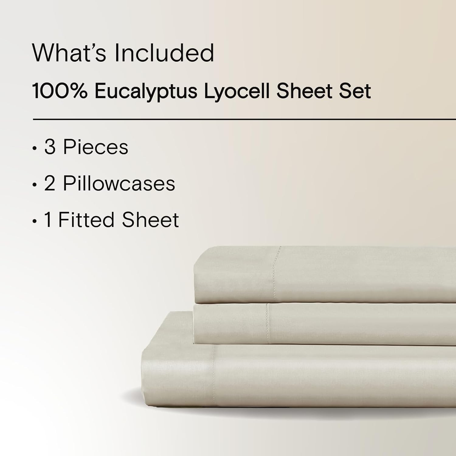 Sijo AiryWeight Tencel Sheet Set, 100% Lyocell Derived from Eucalyptus, Buttery Soft, Architectural Digest Best Cooling Sheets Winner - 3pc - 2 Pillowcases 1 Fitted (Fog, Cal King)