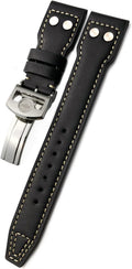 20mm 21mm 22mm Rivet Calfskin Leather Watch Band Fit for IWC Big Pilot IW5009 Spitfire IW3777 Le Petit Prince Mark Strap (Color : Blue, Size 22mm)