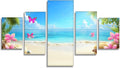 Beach Diamond Art 5 Piece Diamond Painting Landscape 5D DIY Full Square Drill Dimond Art Paintings Crystal Crafts for Adults Gem Painting for Home Decor, Large Artwork for Wall 60 x 120 Inch, Model288