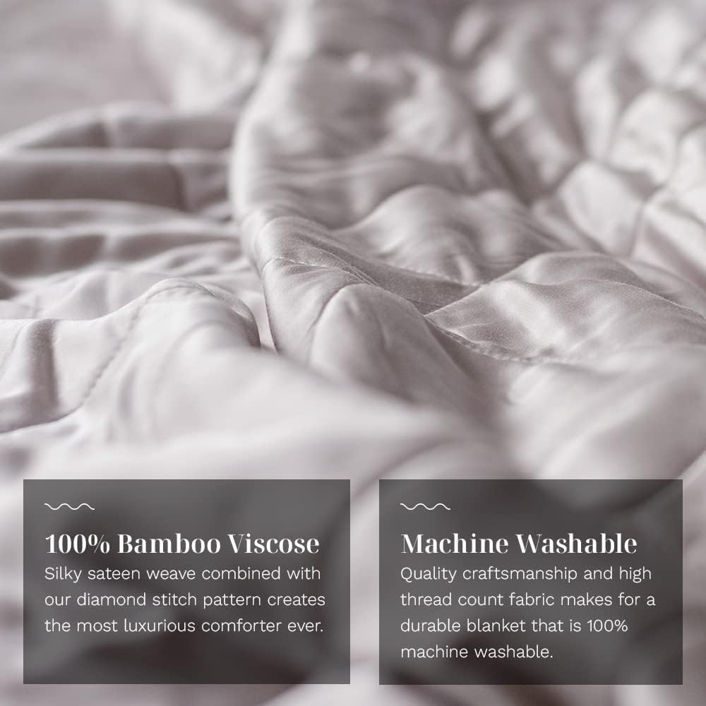 LUXOME Lightweight Blanket | 100% Rayon (Viscose) from Bamboo Fabric & Fill | Full/Queen - 86'x92' | Super Soft | Thermal-Regulating | Dove