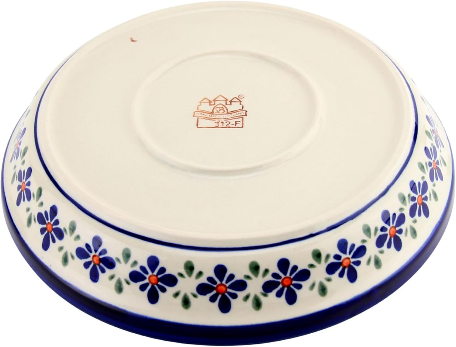 Polish Pottery Market Pie Dish 9 ¾' Handcrafted by Zaklady Boleslawiec Poland - Polish Stoneware Pie Plate, Non-Stick Round Pie Dish, Tart Pan
