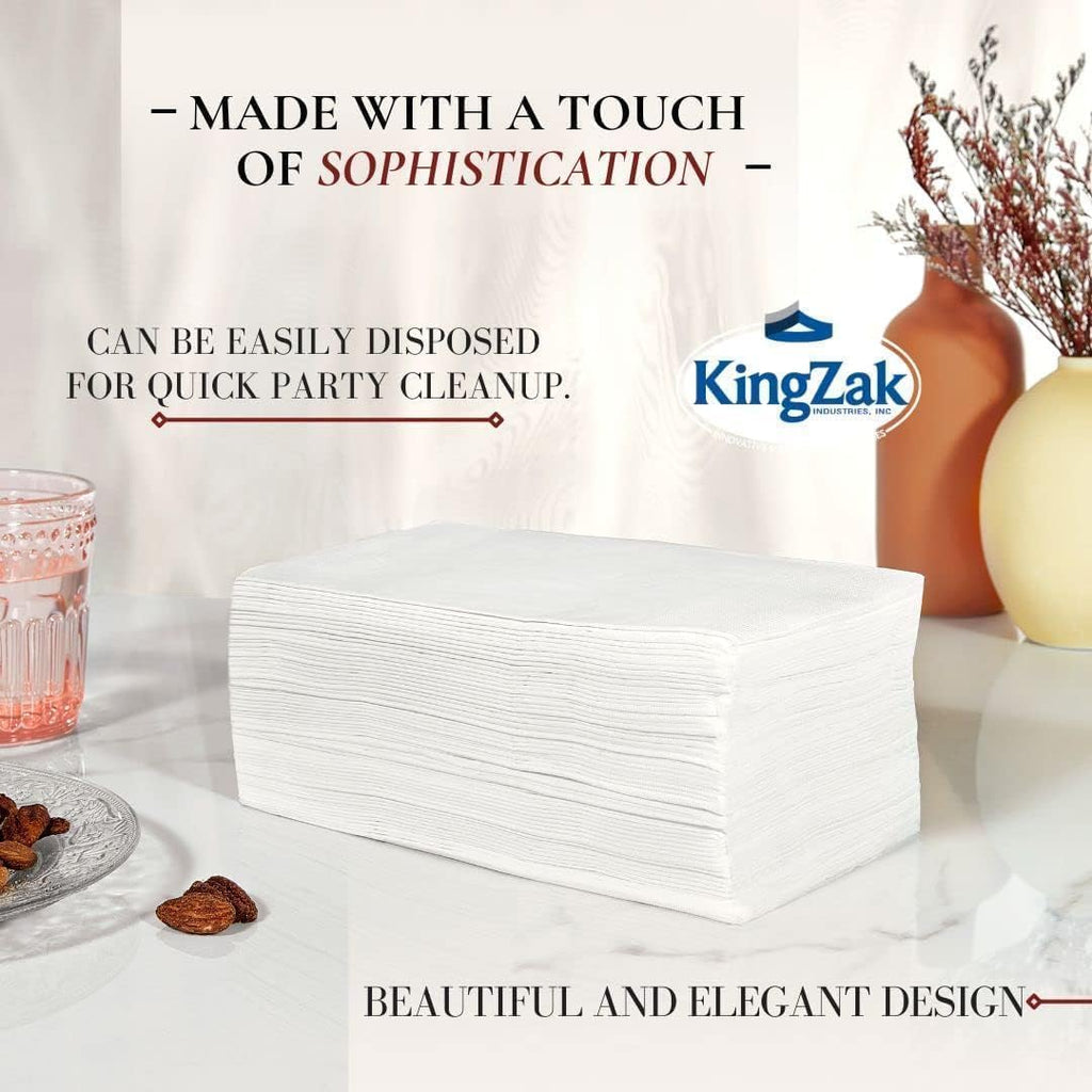 Premium White Napkins, 1/8 Fold Dinner Napkin, Bulk Pack 2400 Count