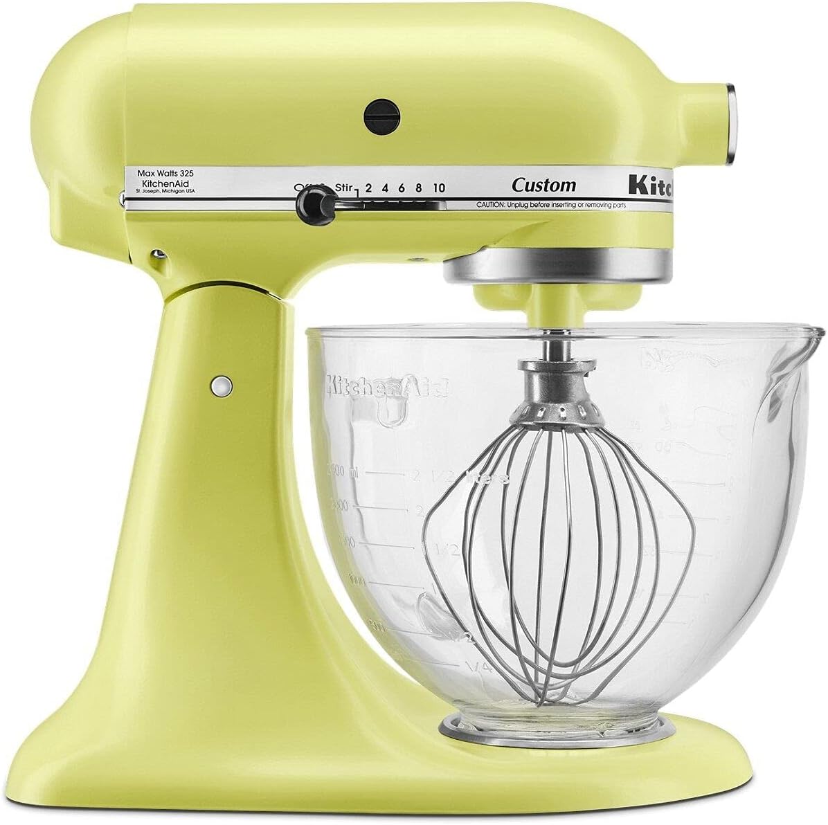 KitchenAid 5-Quart Tilt Head Stand Mixer With Flex Edge Beater Glass Bowl Kyoto Glow Green Yellow